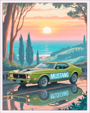 17462 Auto Ford, Mustang Grande, 1972, Bright Lime (2)-min Auto Ford, Mustang Grande, 1972, Bright Lime