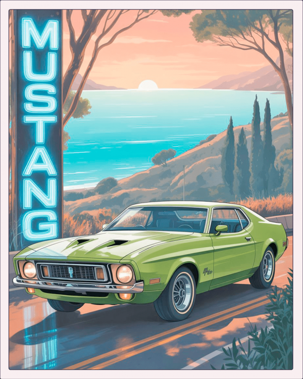 Auto Ford, Mustang Grande, 1972, Bright Lime
