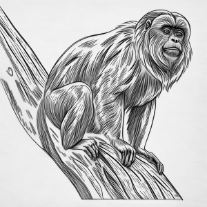 Mono Aullador Rojo Colorear