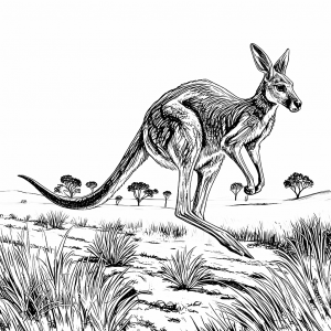 Mamífero Canguro Rojo Australia Colorear