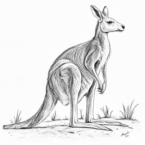 Mamífero Canguro Rojo Australia -Colorear