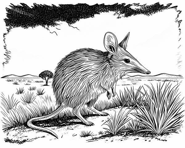 Mamífero Bandicoot De Hocico Largo Australia Colorear