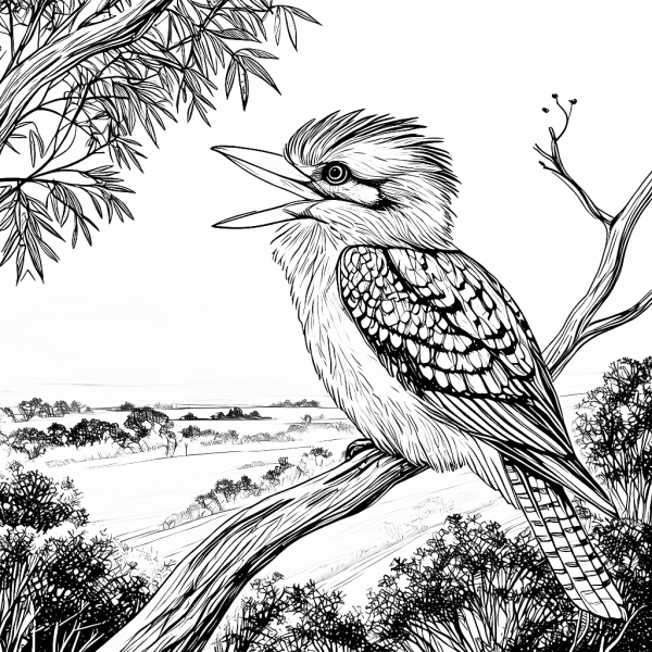 Ave Kookaburra Riente Australia Colorear