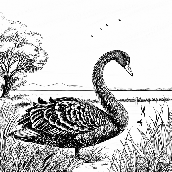 17803 Ave Cisne negro Australia Colorear-02-min Ave Cisne Negro Australia Colorear