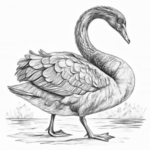 Ave Cisne Negro Australia -Colorear