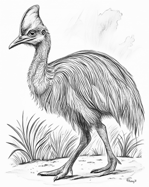 Ave Casuario Del Sur Australia -Colorear