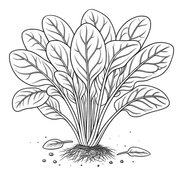 Espinaca, Spinacia Oleracea Colorear