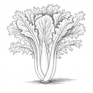 Endibia, Cichorium Endivia Colorear