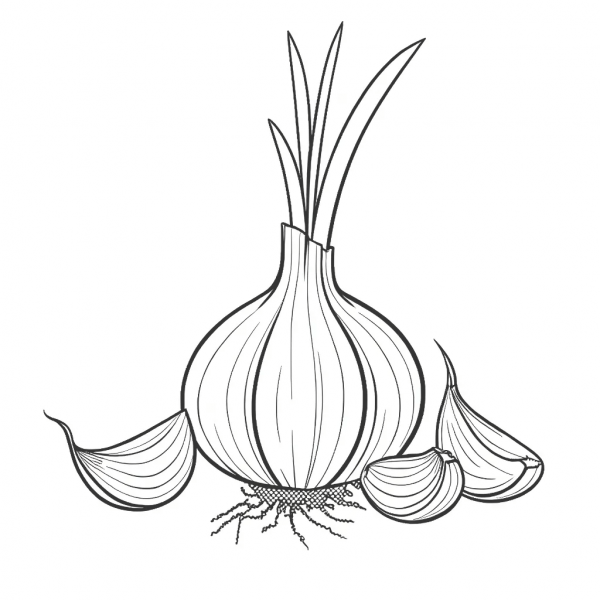 Ajo, Allium Sativum L Colorear