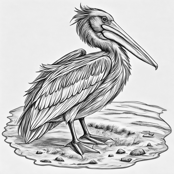 Pelicano Común Colorear