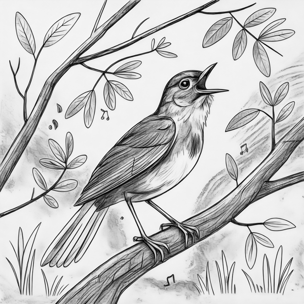 Ruiseñor Común Colorear