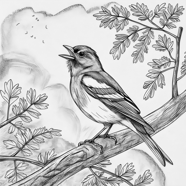 18144 Pinzón Común Colorear-min Pinzón Común Colorear