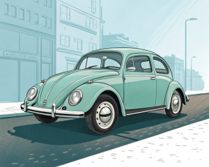 Volkswagen, Beetle (Oval Window), 1953, Verde Pastel