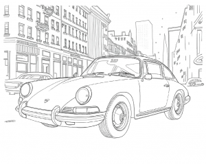 Porsche, 911 (Original), 1963, Blanco Colorear