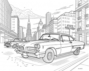 Pontiac, Gto, 1964, Rojo. Colorear