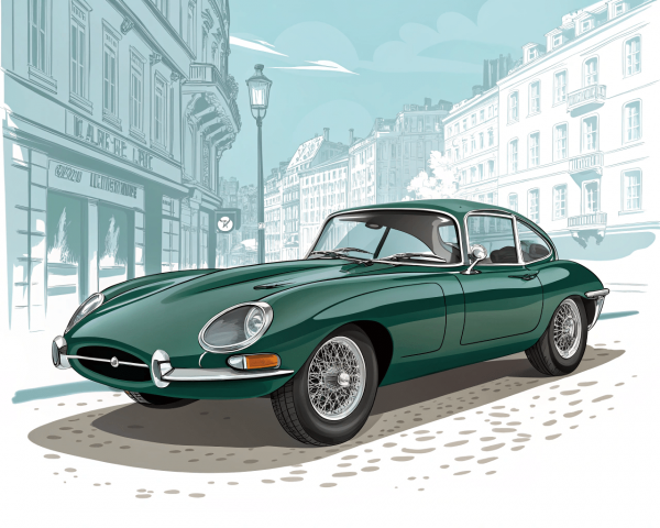 18216 Jaguar, E-Type (Series 1), 1961, Verde de carreras británico.-min Jaguar, E-Type (Series 1), 1961, Verde De Carreras Británico