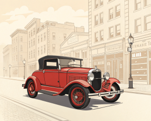 Ford, Model A (Roadster), 1930, Rojo