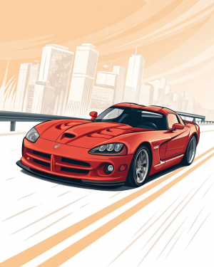 Dodge, Viper Srt-10, 2003, Rojo