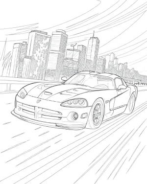 Dodge, Viper Srt-10, 2003, Rojo Colorear