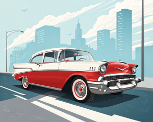 Chevrolet, Bel Air (Tri-Five), 1957, Rojo Y Blanco