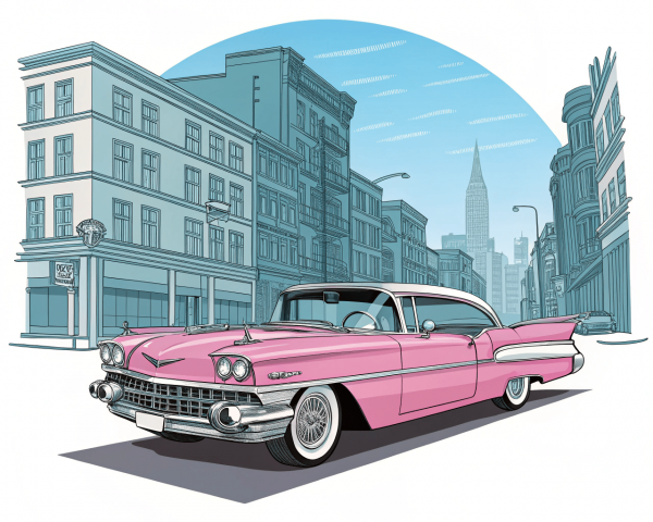 Cadillac, Eldorado Biarritz, 1959, Rosa