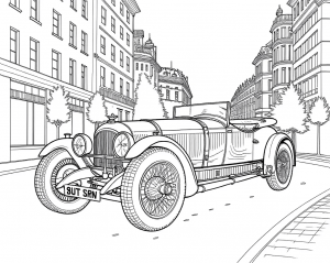 Bentley, 4.5 Litre (Blower Bentley), 1929, Verde De Carreras Británico. Colorear