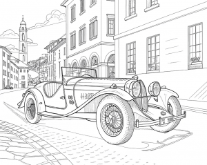 18294 Alfa Romeo, 6C 1750 Gran Sport, 1930, Rojo. c-min Alfa Romeo, 6C 1750 Gran Sport, 1930, Rojo. Colorear