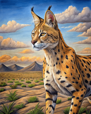 Gato Servalino, Leptailurus Serval Serval