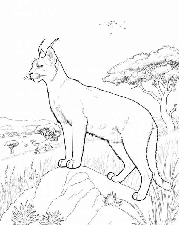 Caracal, Caracal Caracal Colorear