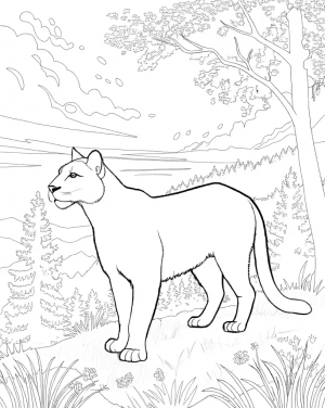 Puma, Puma Concolor Colorear