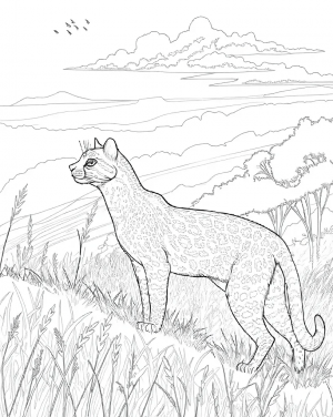 Ocelote, Leopardus Pardalis Colorear